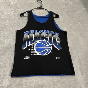 Vintage Orlando Magic Basketball Tank Top Mens Small Black Blue 1995 Retro NBA